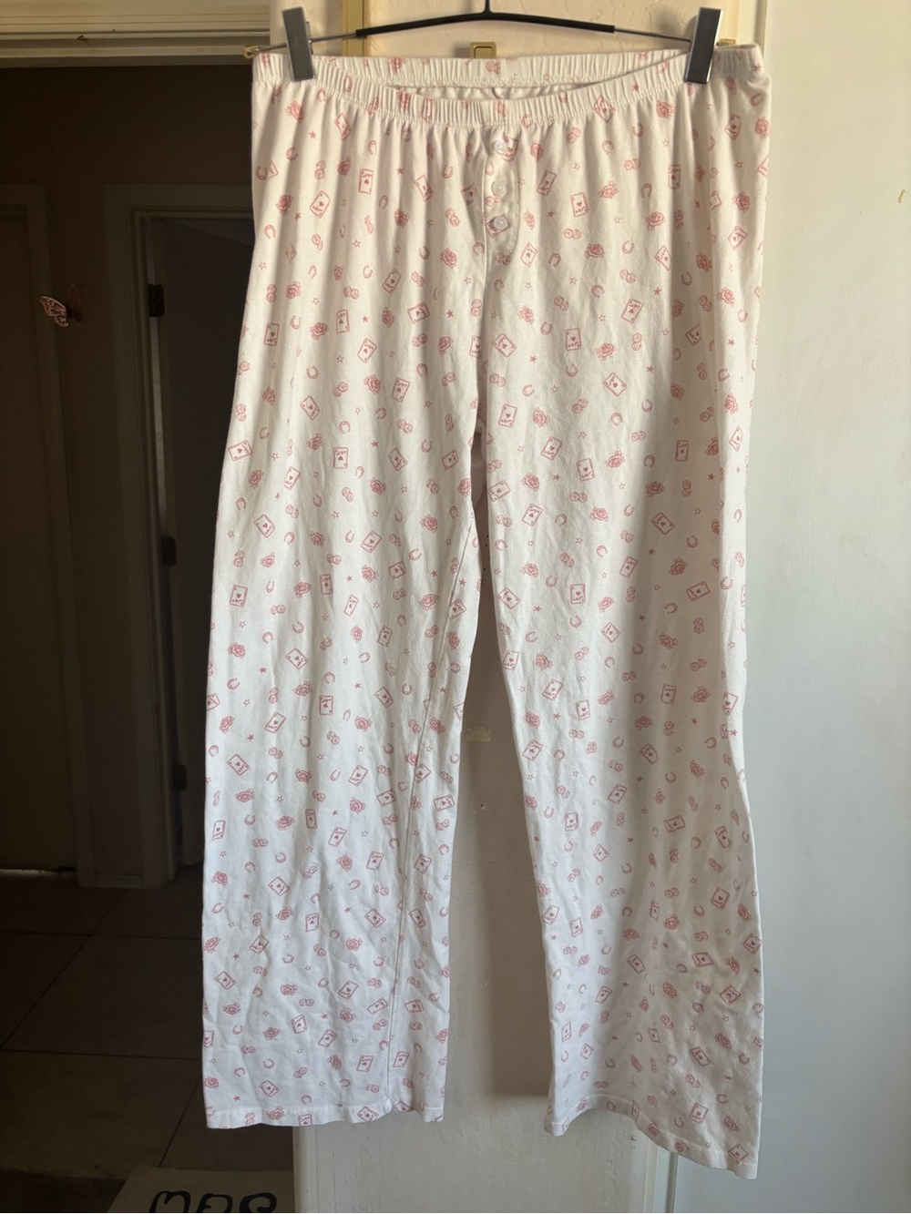 EUC Primark White and Pink Printed Pajama Pants